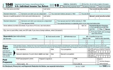 Simplified Tax Form Nesa