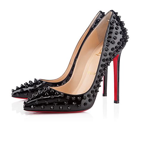 Christian Louboutin Pigalle Spikes 120mm Pumps Black Red Sole Shoes