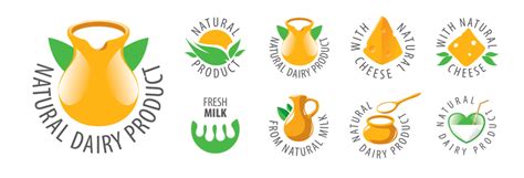 Set Of Dairy Products Vector Illustration Dairy Products Dairy