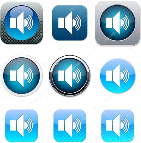Sound Blue App Icons Stock Vector Image By ©boroboro 6143185