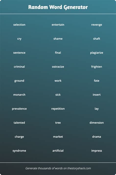Random Word Generator | 1000s of random words