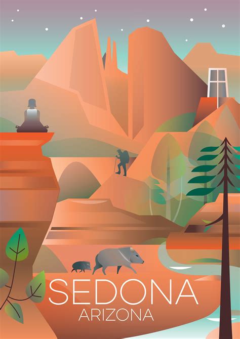 Sedona Print Retro Travel Poster Vintage Travel Vintage Travel Posters