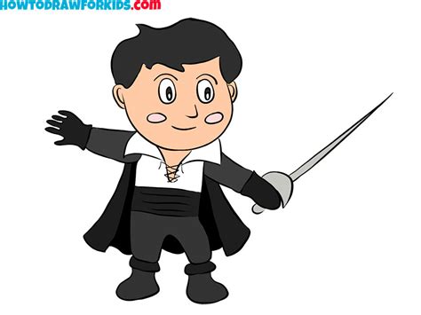 How To Draw Zorro Easy Drawing Tutorial For Kids