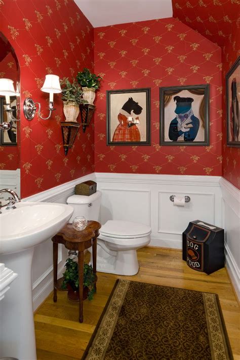 Red Powder Room Design Ideas Pictures Remodel And Decor Guest