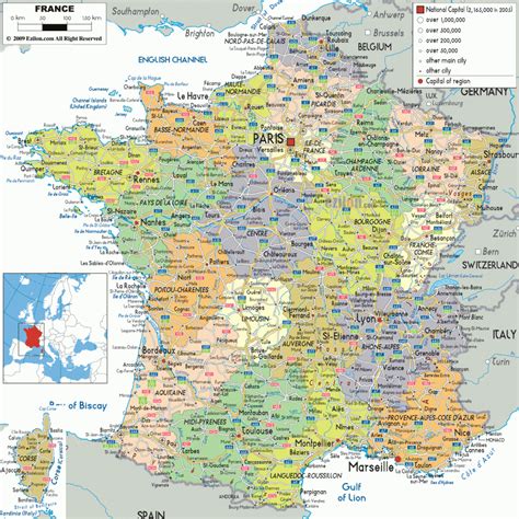 France Map Tripsmaps