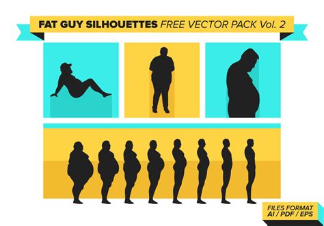 Fat Guy Silhouettes Free Vector Pack Vol 2 Download Free Vectors