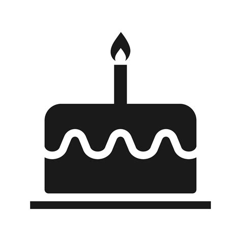 Birthday Cake Icon Vector Symbol Template Logo Design Color Editable