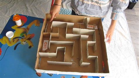 Diy Cardboard Marble Maze Game For Kids Cardboard Game Youtube