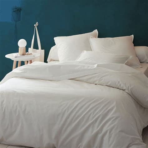 Drap Plat En Percale De Coton 270x300 Cm Blanc Ventoux Flore