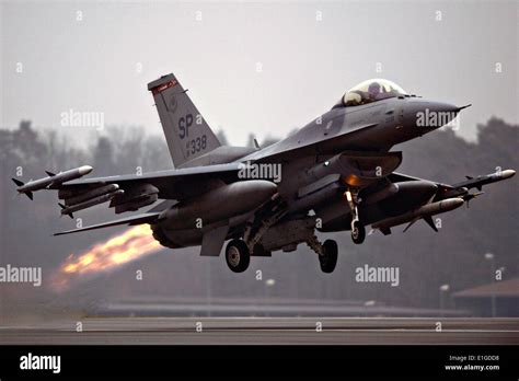 A Us Air Force F 16 Fighting Falcon Fighter Aircraft With The 480th
