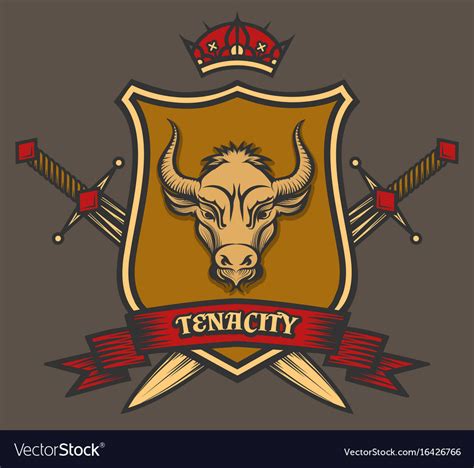 Coat Of Arms With Bull Head Royalty Free Vector Image