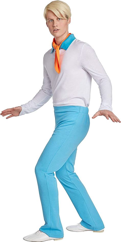 jerry leigh scooby doo fred costume for adults standard size includes shirt blue