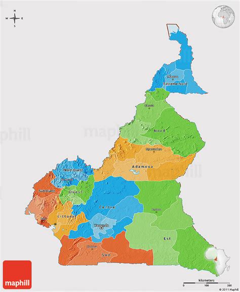 Kamerun Politische Karte