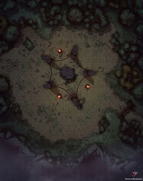 Forest Ritual Site Dandd Map For Roll20 And Tabletop Dice Grimorium