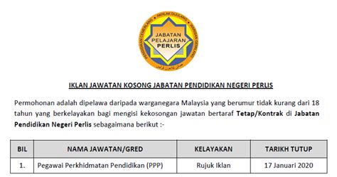 Explore tweets of jabatan penerangan negeri perlis @japenperlis on twitter. Jawatan Kosong di Jabatan Pendidikan Negeri Perlis ...