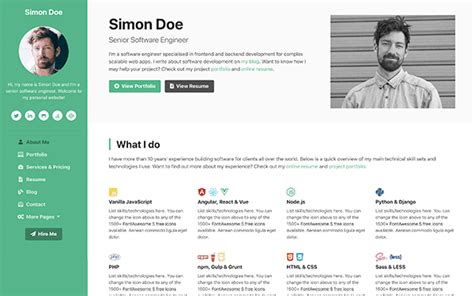 Since it is an html template the installation and site maintenance are completely different from content management system (cms) platforms like wordpress. DevCard - Bootstrap 4 vCard & Portfolio Template for ...