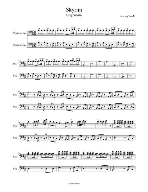 This is dlc takes place entirely in a new region called 'solstheim', and introduces a new quest line involving a new antagonist who is corrupting this activates the dragonborn main story quests properly and gives you a quest marker. Skyrim_Dragonborn(2cello) Sheet music | Musescore.com