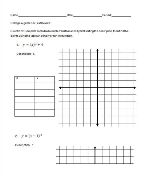 Download and print algebra worksheets to practice algebra. 8+ College Algebra Worksheet Templates - DOC, PDF | Free ...