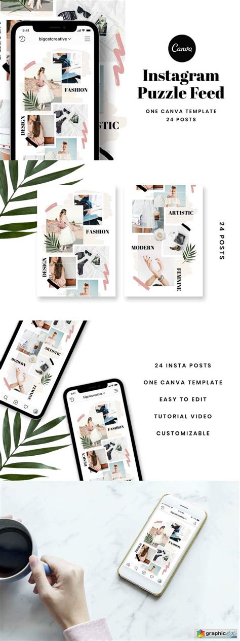 Free instaism psd template by lunar theme. Instagram Puzzle Feed Template » Free Download Vector ...