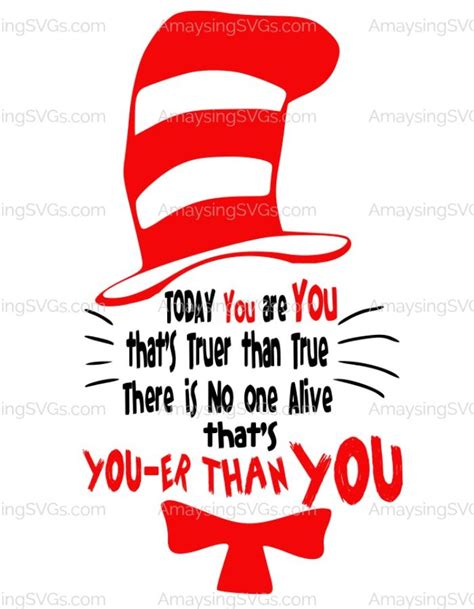 Dr Seuss Svg Perfect For Reading Week Cat In The Hats Youer Than You