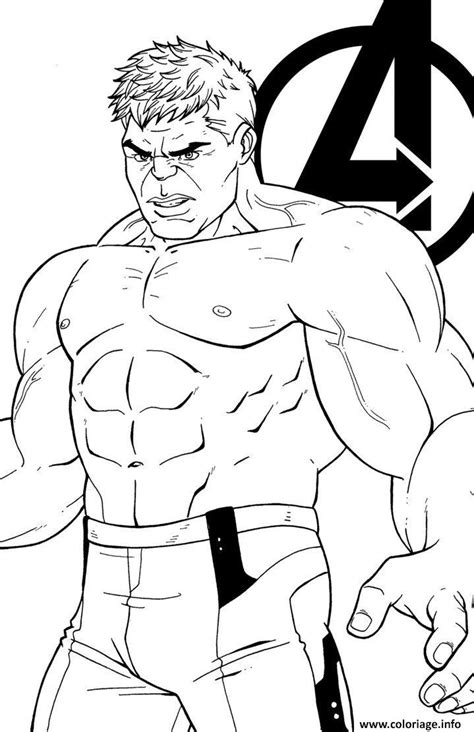Coloriage Avengers Endgame The Hulk Dessin Avengers à imprimer
