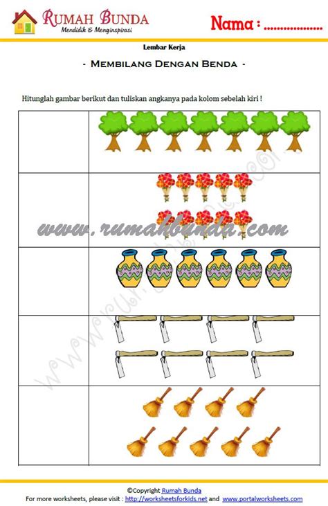 Image result for materi berhitung anak TK | Belajar menghitung, Lembar