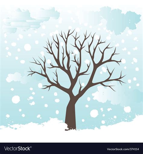Winter Tree Royalty Free Vector Image Vectorstock