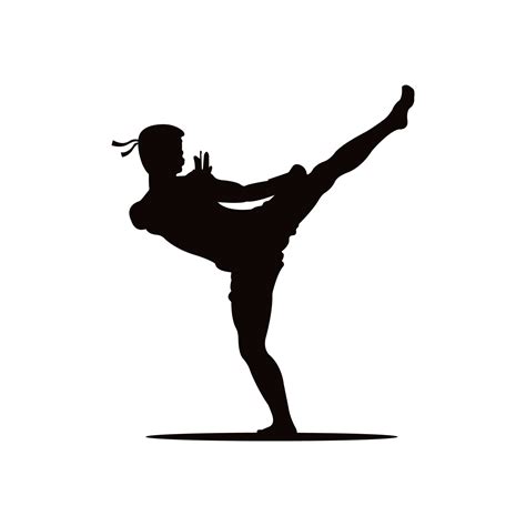 Muay Thai Sports Logo Design Vector Icon Illustration 6941678 Vector