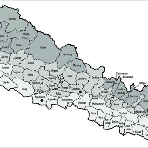 Map Of Nepal Showing District Boundaries Ecological Zones And Download Scientific Diagram