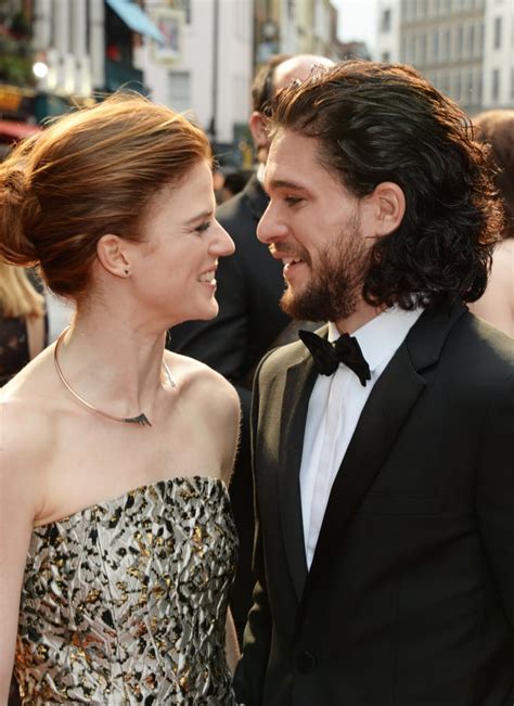 Rose leslie is expecting her first baby with husband, kit harington. Kit Harington and Rose Leslie Olivier Awards Red Carpet ...