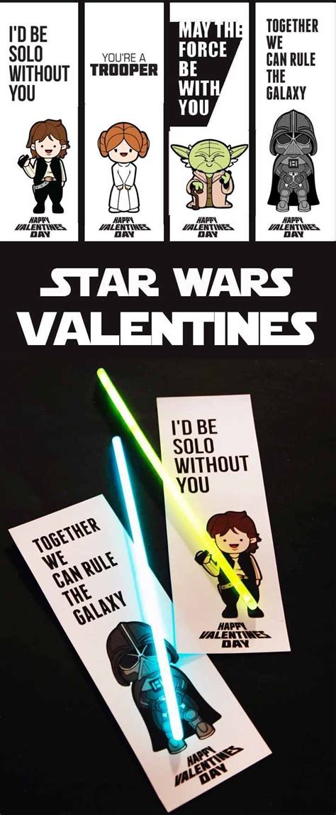 Star Wars Valentines Pair The Printable Card With A Glow Stick For An