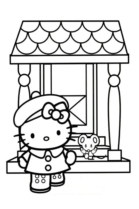 Hello Kitty Dolphin Coloring Pages - Hello Kitty with Dolphin Coloring