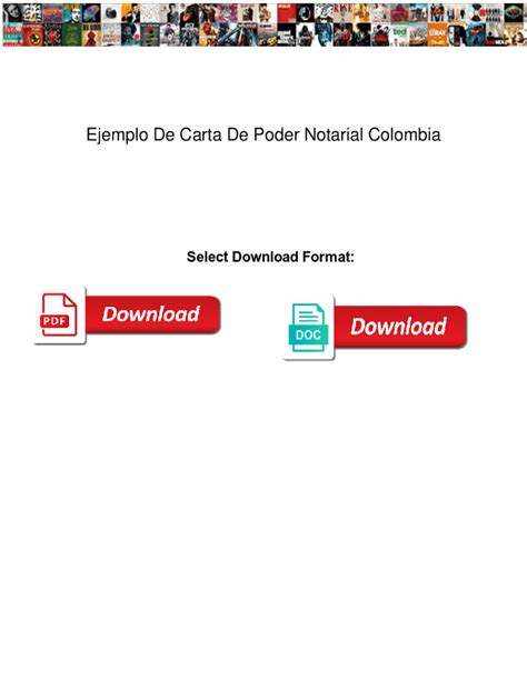Fillable Online Ejemplo De Carta De Poder Notarial Colombia Ejemplo De