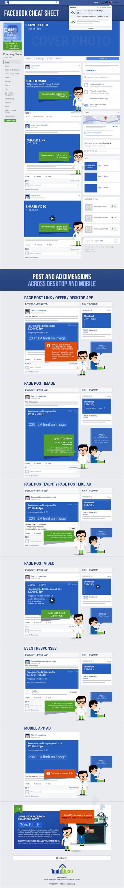 Facebook Image Sizes And Dimensions Cheatsheet Infographic Reverasite