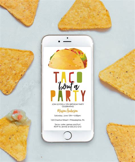 Taco Party Invitation Taco Bout A Party Invite Taco Night Etsy UK