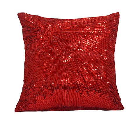 Red Sequin Throw Pillow Covers Red Pillow Cover Deep Red Etsy