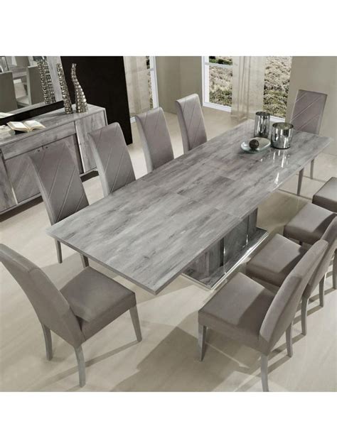 H2o Design Alexa Light Grey Glossy Extendable Table Grey Dining