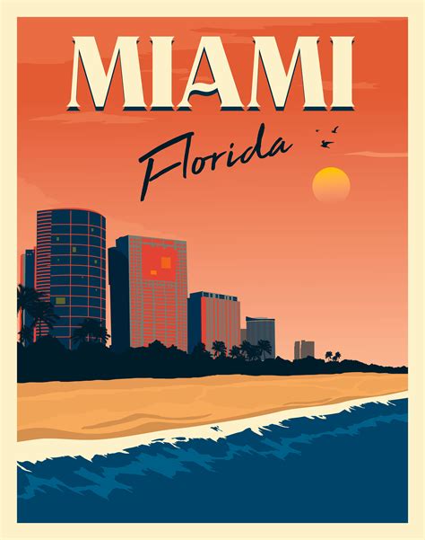 florida in 2021 retro travel poster vintage poster design travel posters