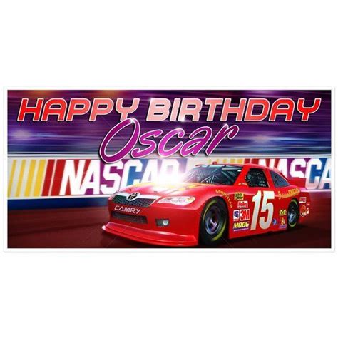 Red Nascar Birthday Banner Personalized Party Backdrop By Pblast