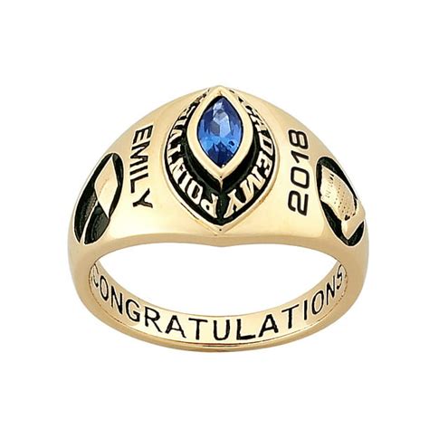 Freestyle Class Rings Personalized Womens 10k Gold Traditional
