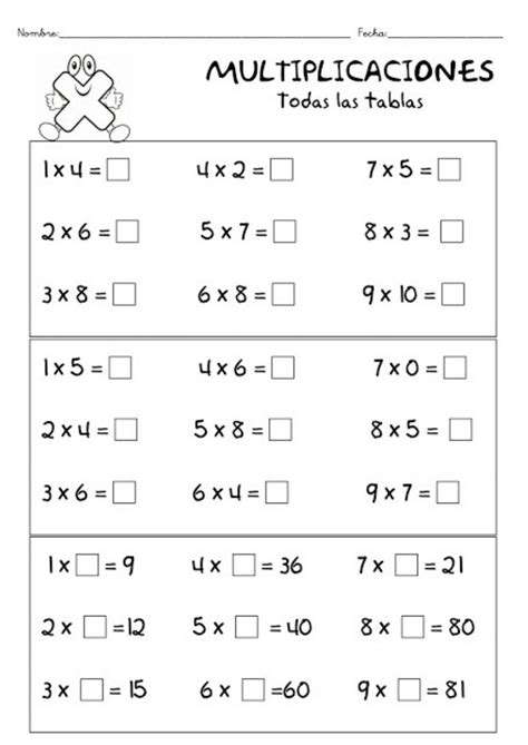 Tablas De Multiplicar Online Activity For Segundo Primaria Math For