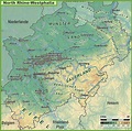 North Rhine-Westphalia physical map - Ontheworldmap.com