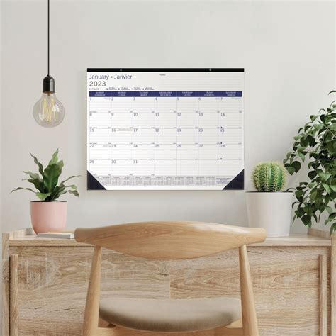 Blueline Duraglobe 12 Month Monthly Desk Pad Calendar 22 X 17