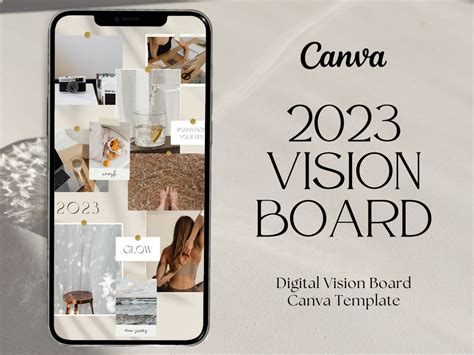 2023 Digital Vision Board Canva Template Vision Board Etsy