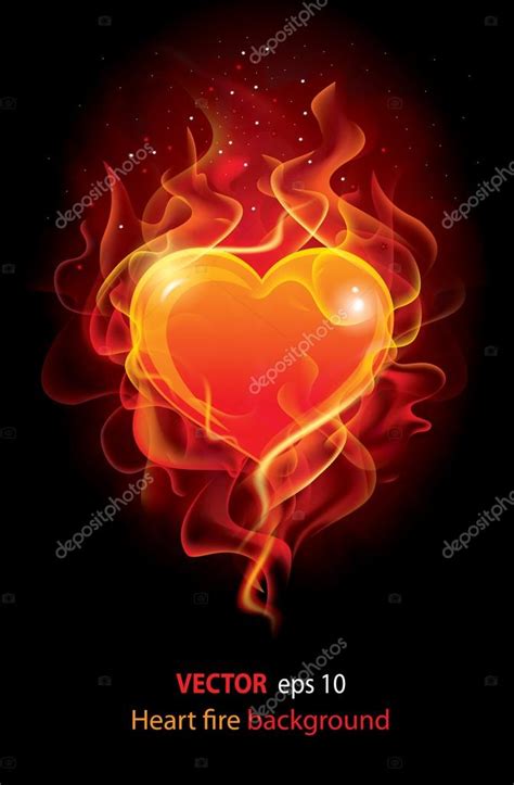 Flaming Heart — Stock Vector © Pazhyna 16785463