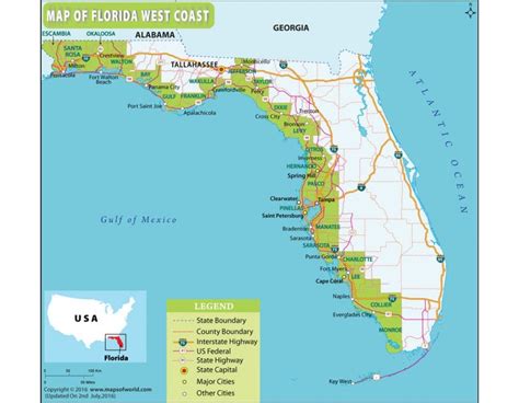 West Coast Map Of Florida Map Of Spain Andalucia