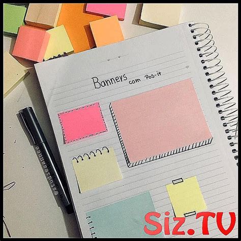 Sticky Notes On Lined Paper Then Decorate In Simple Black Pen