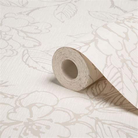 Graham And Brown Superfresco White Floral Wallpaper Departments Diy