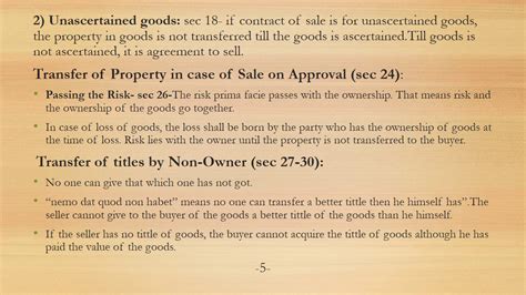 Indian Sales Of Goods Act 1930 Chapter 3 Transfer Of Property In Goods