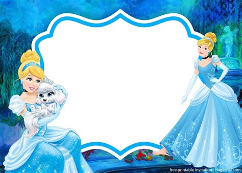 Cinderella Birthday Invitations Free Template Printable Templates